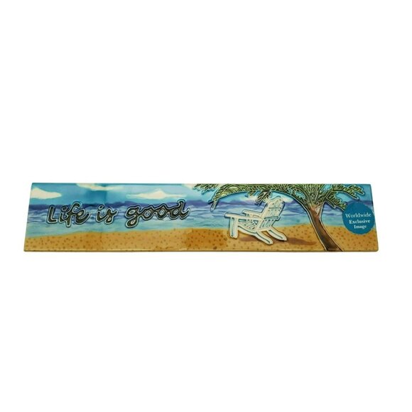 NWT Vtg 90 En Vogue Ceramic Hand-Painted Enamel "Life is Good" Tile Plaque/Video - Picture 1 of 9
